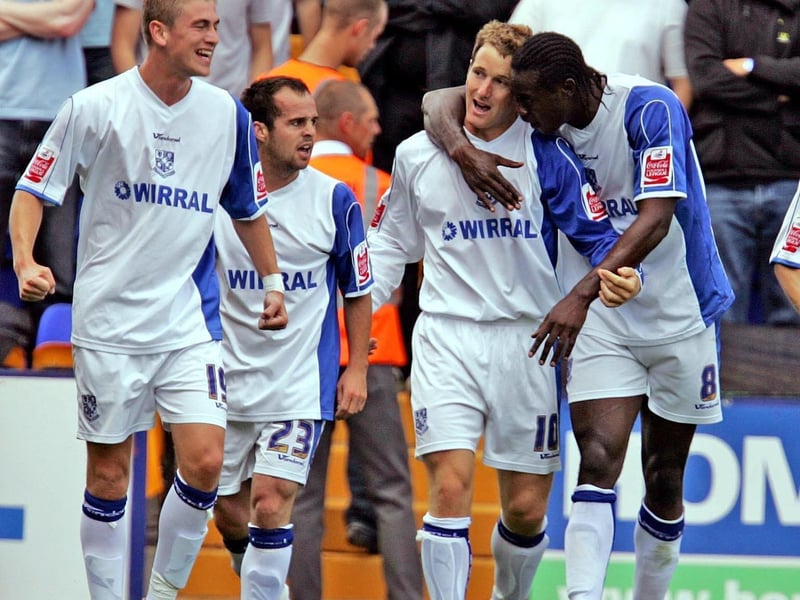 Chris Greenacre (number 10) celebrates his goal after arriving at the back post to convert a Chris Shuker cross.