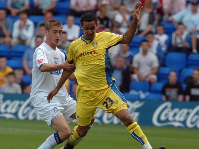 Curtis Weston takes on Tranmere's Steve Davies.