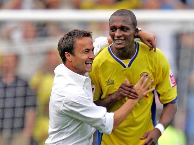 Dennis Wise celebrates with match winner Tresor Kandol.