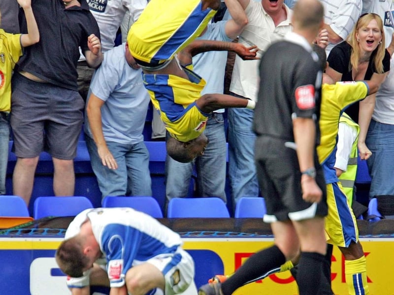 Tresor Kandol celebrates his winning goal.