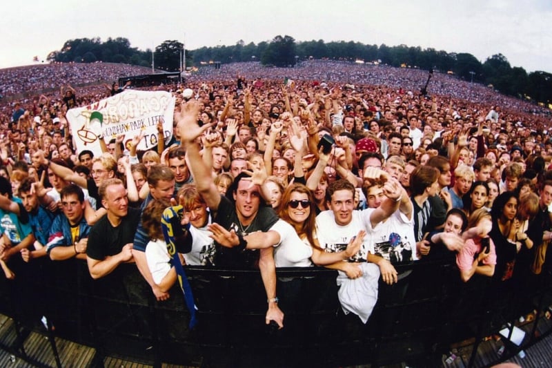Thousands watched U2 perform at Roundhay Park in August 1993.