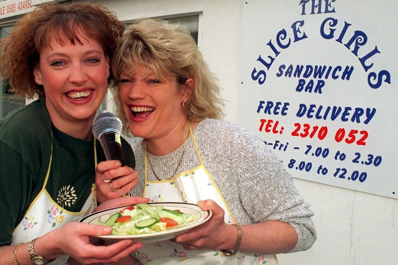 Lynn Hayward and Mandy Marsden were owners of the 'The Slice Girls' sandwich bar on Upper Wortley Road and Whingate junction in May 1997.