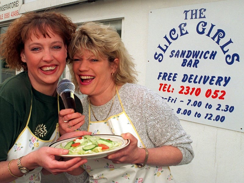 Lynn Hayward and Mandy Marsden were owners of the 'The Slice Girls' sandwich bar on Upper Wortley Road and Whingate junction in May 1997.