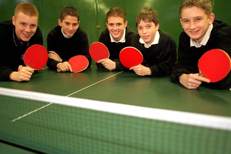 Wortley High School U-16s table tennis team pictured in November 1997. From left is Richard Howitt, Jason Sharp, James Cuddy, Robert Harrison and Philip Lowe.