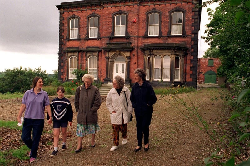 Fawcett House in Wortley was facing an uncertain future in July 1997. Concerned locals, left to right, are Clare O'Keefe, Suzannah O'Keefe, Marjorie Price-Jones, Phyllis Crossland and Veronica O'Keefe.