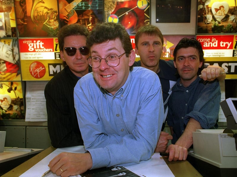 Band Stiff Little Fingers were at the Virgin Megastore on Albion Street to sign copies of their new album Tinderbox.
