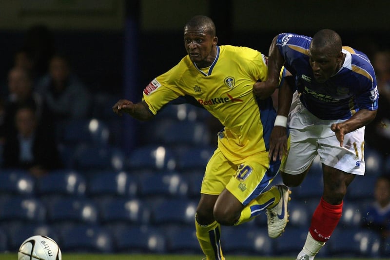 Tresor kandol battles for the ball with Portsmouth's Noe Pamarot during the Carling Cup second round clash at Fratton Park in August 2007.