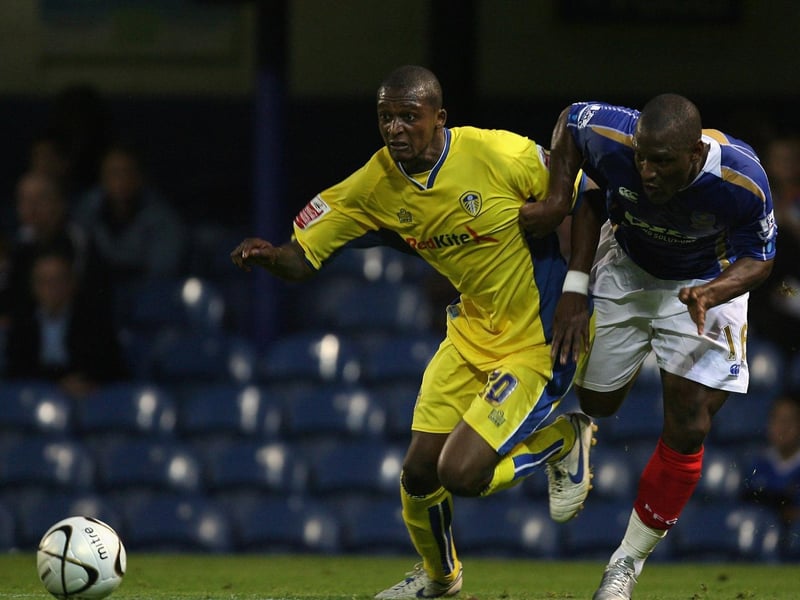 Tresor kandol battles for the ball with Portsmouth's Noe Pamarot during the Carling Cup second round clash at Fratton Park in August 2007.