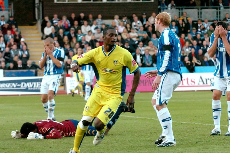 Tresor Kandol celebrates scoring the only goal against Brighton and Hove Albion in October 2007.