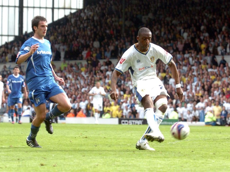 Tresor Kandol fires home against Gillingham at Elland Road in May 2008.
