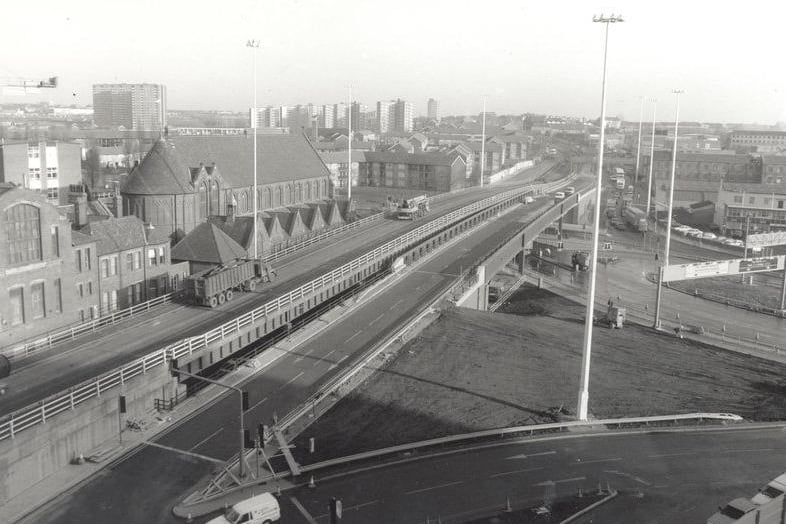 Stage four in the Great Wilson Street and Meadow Lane area and stage five, which included a westbound flyover at the Woodpecker junction linking York Road with the Inner Ring Road, waited until the late 1980s and early 1990s.