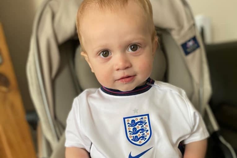 "Jesse, 12 months! He’s in hospital currently so we’ll be watching from there. Would love the boys to see his picture ⚽️ GOOD LUCK! BRING IT HOME!" - Georgia Taylor-Clarke