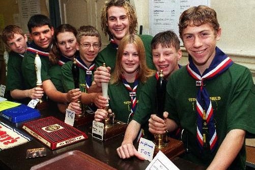 Members of the 15th. Wakefield Scouts helped prepare a beer festival in Ossett Town Hall, raising funds to pay for their trip to the World Jamboree in Chile during December 1999.