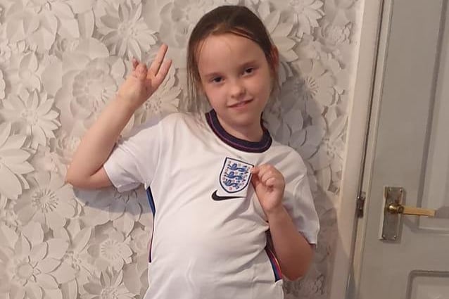 "Come on England - you can do this!! My dad is Scottish but mum is English so please win this and we can wind him up about it for many years to come." Jessie age 7. Picture from Lisa Neary
