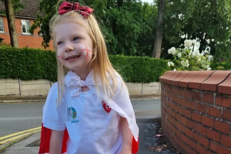 "Come on England" From Lola in Chorley. Picture from Katy Burridge