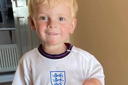 Good luck England !!! From Levi. Picture from Melanie Walker.