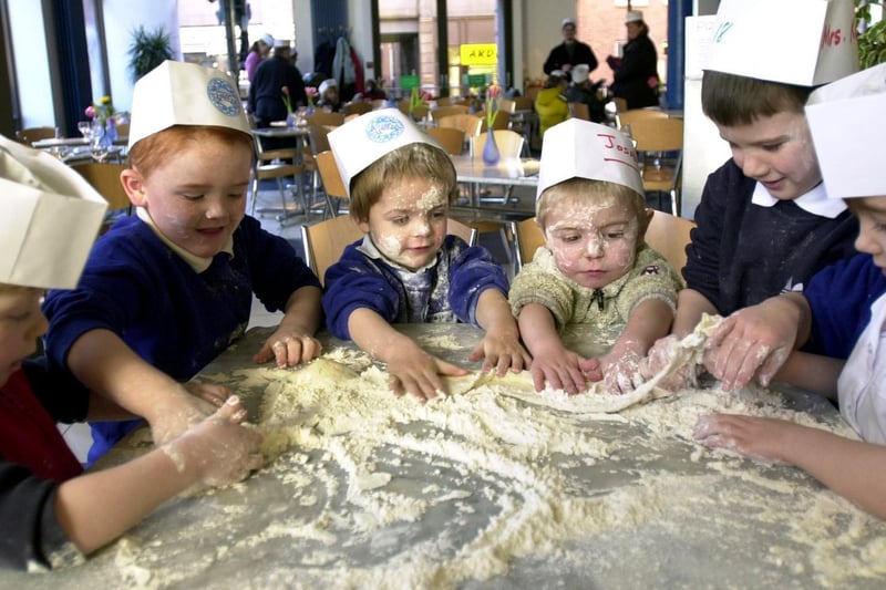 Pupils from Bramley Primary enjoyed making pizzas on a visit to Pizza Express in the city centre in January 2001.