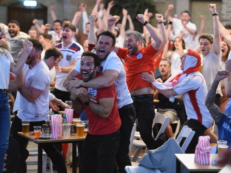 Fans can hardly believe it as England take the lead.
Picture Guzelian