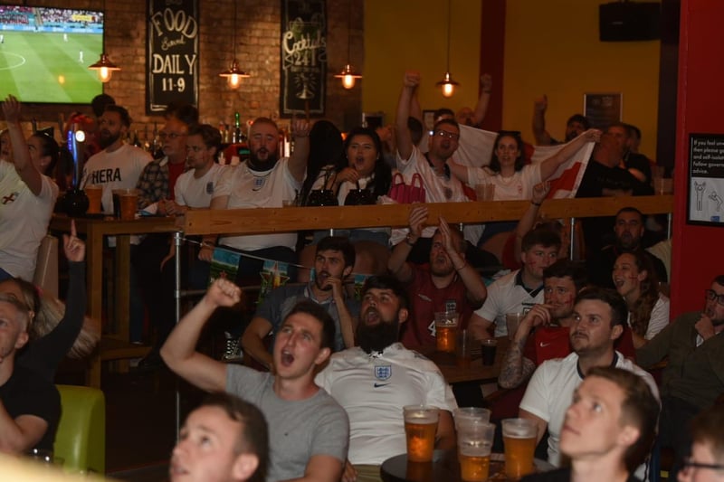 Fans watch England v Italy in King Street