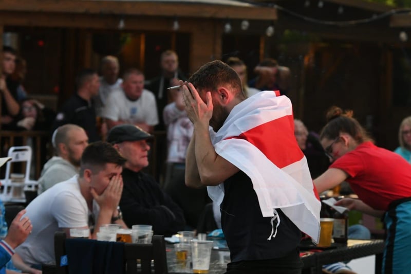 England fans at The Newton Arms watch England v Italy