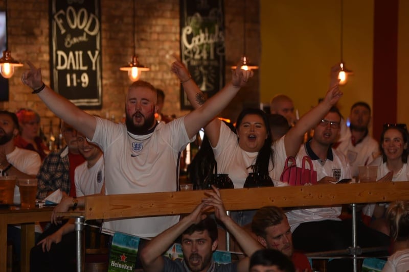 Fans watch England v Italy in King Street