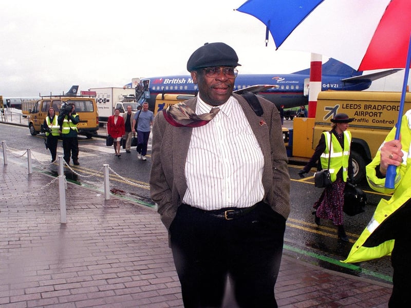 B.B. King, American blues singer-songwriter, guitarist and record producer, touched down at Leeds and Bradford Airport.
