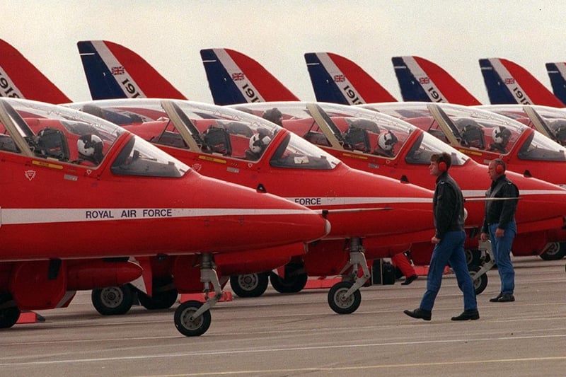 The Red Arrows were at Leeds Bradford Airport ahead of visiting an airshow at Redcar.