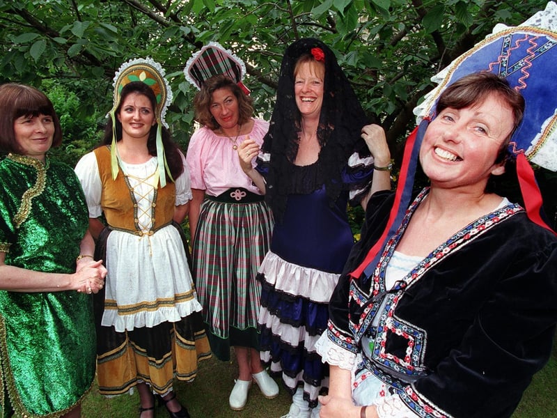Staff at Wheatfields Hospice were dressed up for a fundraising garden fete. Pictured, left to right, are Barbara Barrett, Claire Marshall, Helen Peel, Alyson and Angela Robinson.