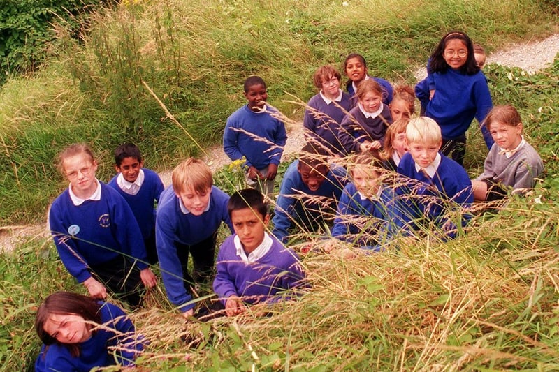 Pupils from Rosebank Primary took a walk on the wild side. They are pictured in an area of land near their school for which they have created ideas for improvement.