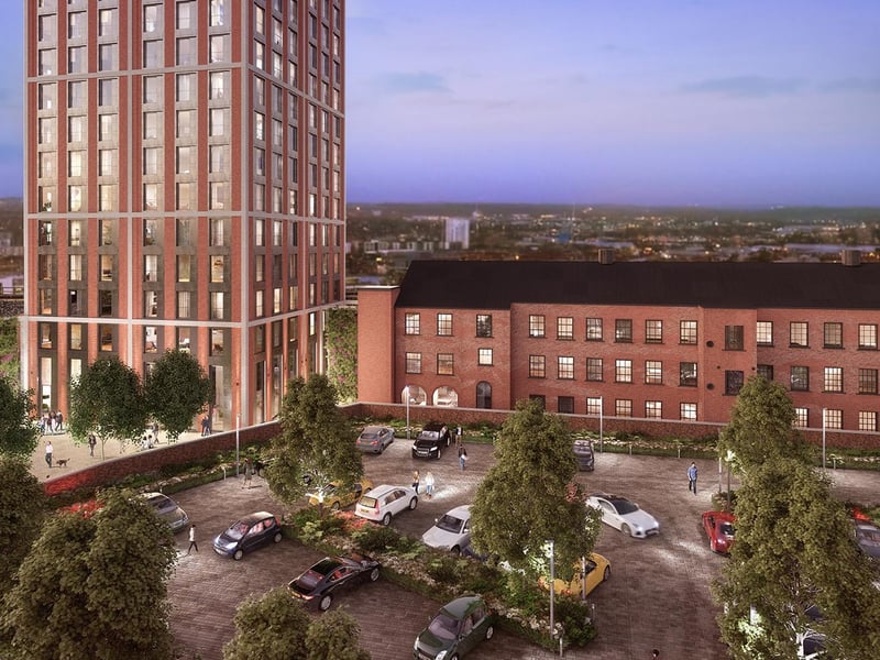 The Sky Gardens development is a new 32-story luxury apartment skyscraper. It will become one of the tallest buildings in Yorkshire. The development is being built on the original Midland Mills location. The tower will hold 306 luxurious 1-, 2- & 3-bed apartments. Due to open in the 2024, sales in Sky Gardens will officially open in the coming months, but Aspen Woolf are currently taking pre-launch reservations. Apartments will start from 145,000.