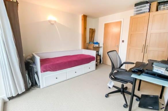 Both rooms could fit a double bed, but the current owner uses the second bedroom as a spare room and office space.
