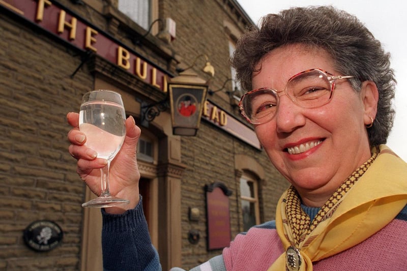 This is Molly Wilson pictured in April 1997 who had served behind the bar at The Bulls Head in Ravensthorpe for the last 40 years.
