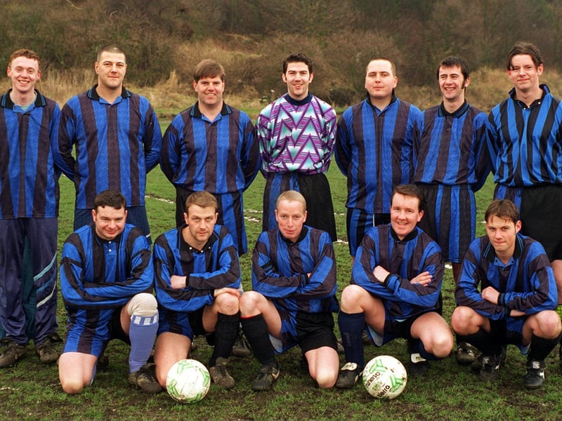 Lonsdale AFC. Back row, from left, are Lee Robbins, Adrian Bannon, Les Walker, Andrew Fenwick, Steven Atkins, Martyn Walker and Stephen Morehouse. Front row, from left, are  Mark Rigg, Martin Godsman, Andrew Oldham, Michael Hampson and Mark Cornell.