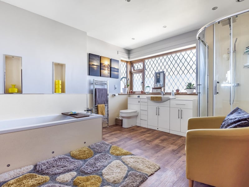 The family bathroom with its four piece suite
