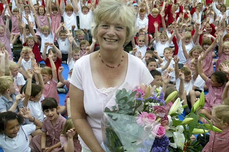 Teacher Elizabeth Wood retired from Shelf Junior and Infant School.