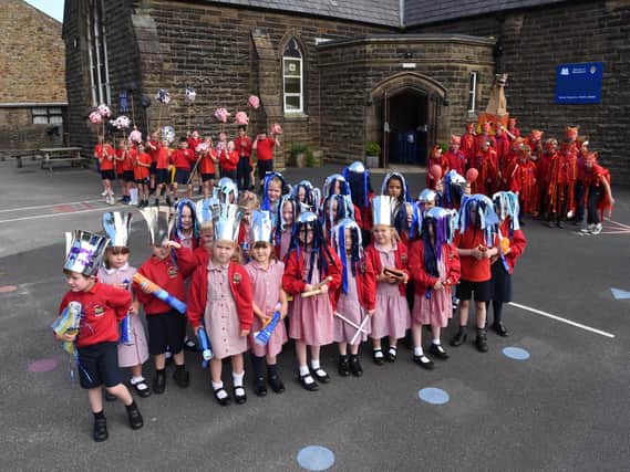 They're ready to go! This week pupils at St Wilfrid's school, Ribchester marked the end of their special heritage project with a parade through their village.