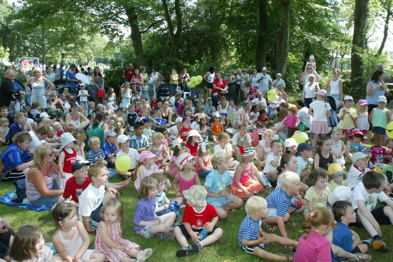 Crowds at 'Dinner with Dinosaurs' at Manor Heath Park.