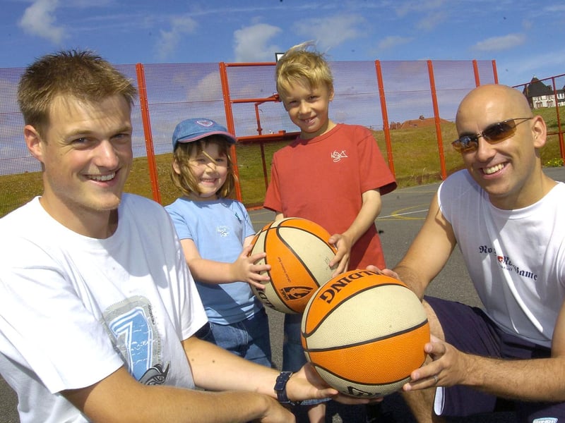 Basketball at the sports centre with instructors Dave Sims and Steve Race.
