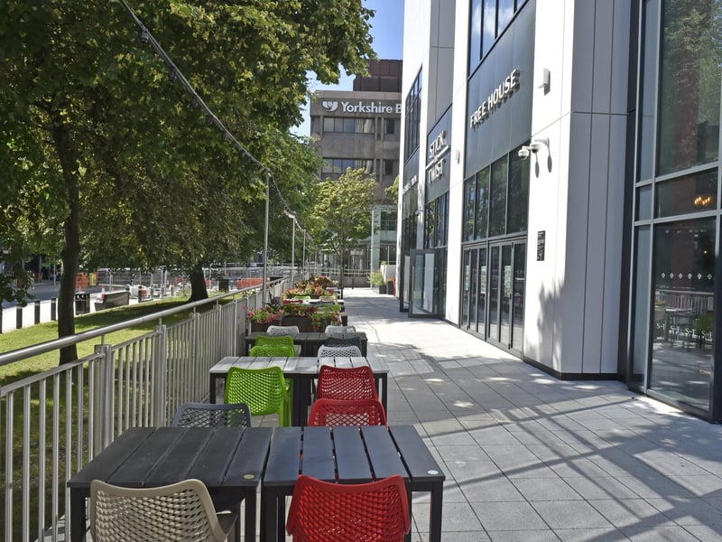 There are outside terraces, to the side and front of the building, with bifold doors opening onto it from the pub.