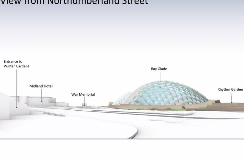 The view of Eden Project North from Northumberland Street. Image by Eden Project International