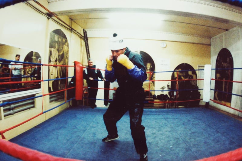 Leeds boxer Henry Wharton was hard at work in the gym in February 1994 ahead of his latest bout.
