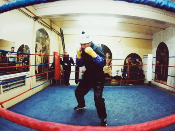 Leeds boxer Henry Wharton was hard at work in the gym in February 1994 ahead of his latest bout.