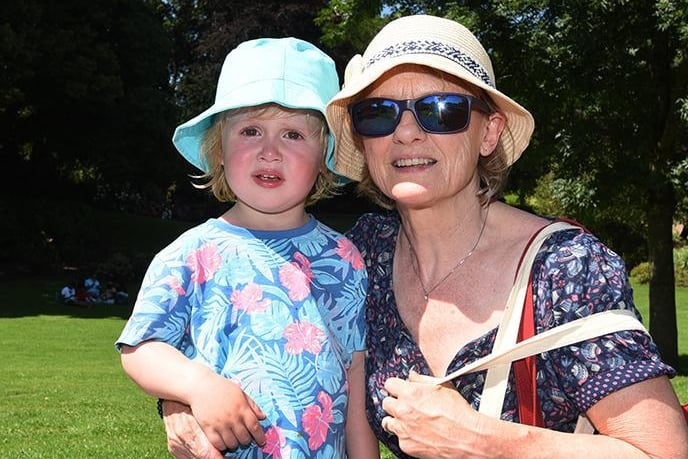 Helen Tattersall with grandson Harrison Hughes, three, pictured at Avenham Park, Preston.