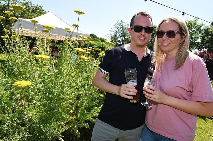 Michael Dillon and Rebecca Yates enjoy the beer garden at The Continental