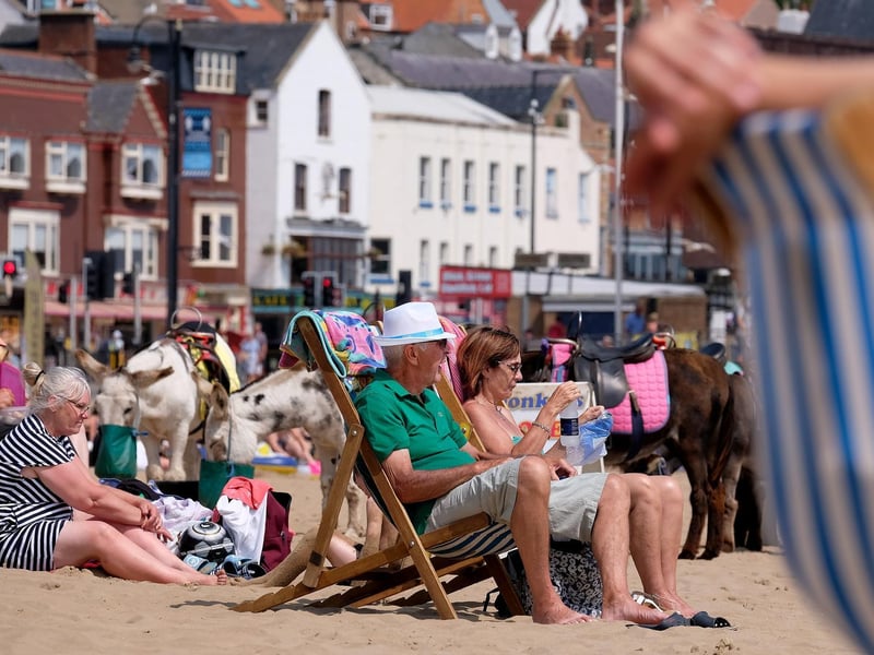 People were enjoying the sunshine in Scarborough.