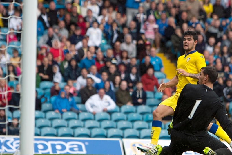 Alex Mowatt scores the opening goal of the game.