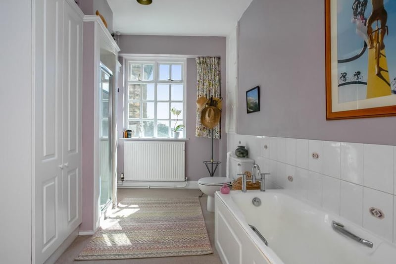 One of the bathrooms at 8, Castle Park, Lancaster, LA1 1YQ. For sale at 825,000 through agents Fine and Country. Picture courtesy of Fine and Country.