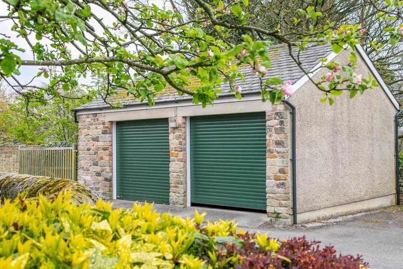 The garages at 8, Castle Park, Lancaster, LA1 1YQ. For sale at 825,000 through agents Fine and Country. Picture courtesy of Fine and Country.