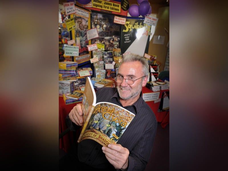 Author James David at his book signing at Whitby Tourist Information Centre.