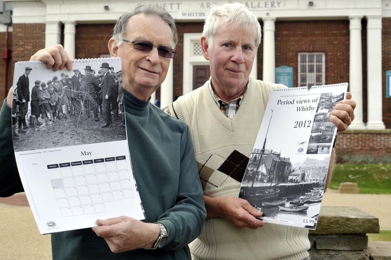 Museum curators of photography Roger Pickles and Chris Roberts with the 2012 calenders.